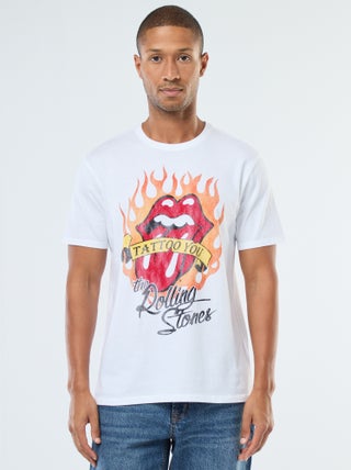 T-shirt imprimé 'The Rolling Stones' à manches courtes