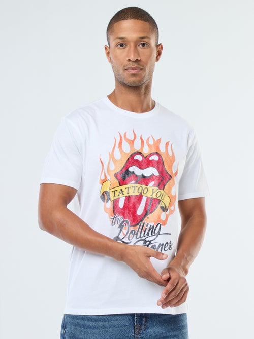 T-shirt imprimé 'The Rolling Stones' à manches courtes - Kiabi