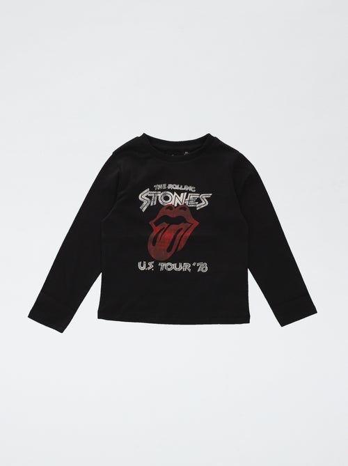 T-shirt imprimé 'The Rolling Stones' en coton uni - Kiabi