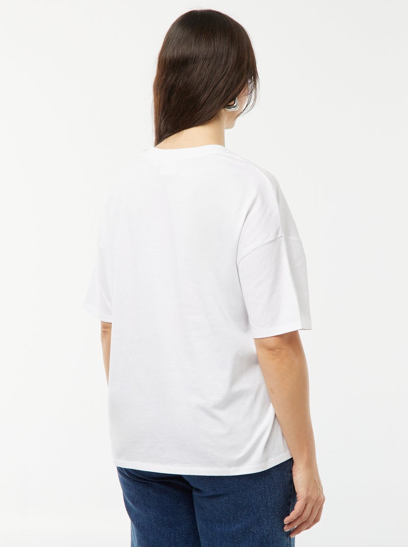 T-shirt imprimé 'The Rolling Stones' manches courtes blanc - Kiabi