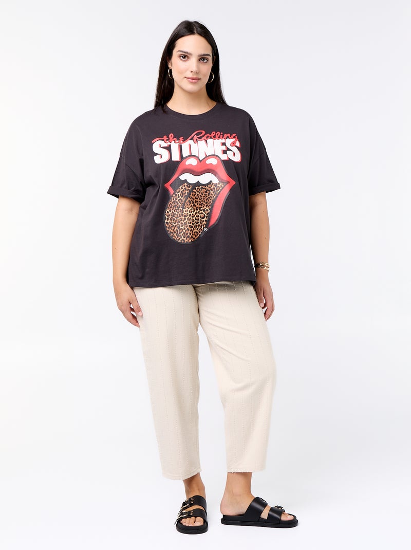 T-shirt imprimé 'The Rolling Stones' Noir - Kiabi