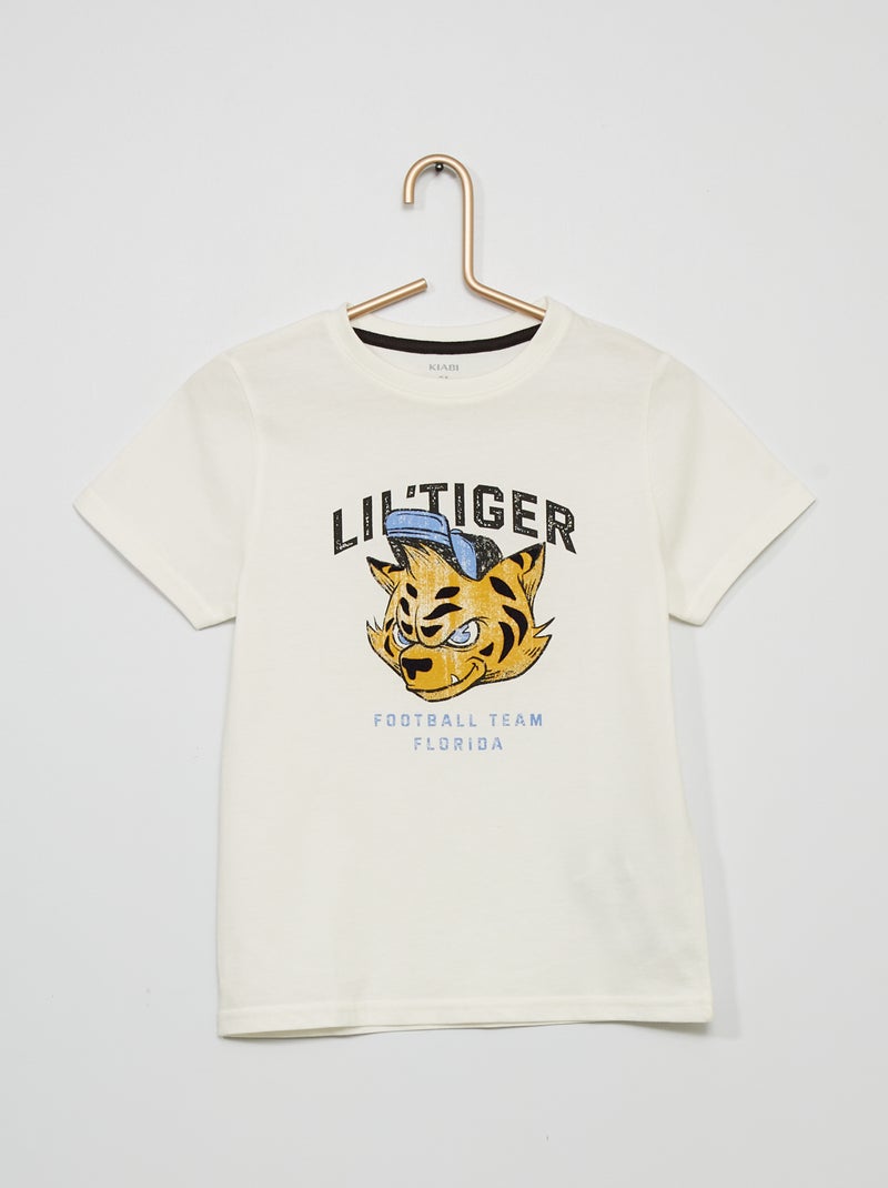 T-shirt imprimé 'Tigre' blanc - Kiabi