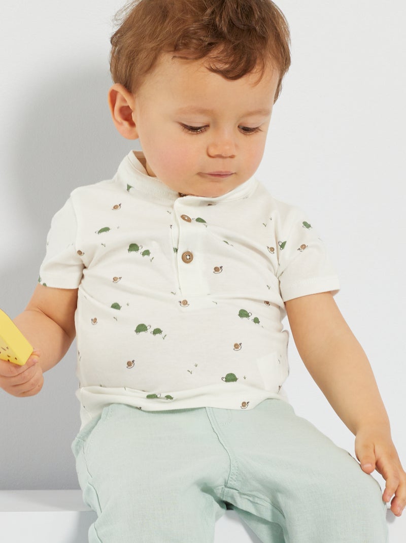 T-shirt imprimé 'tortues' blanc - Kiabi