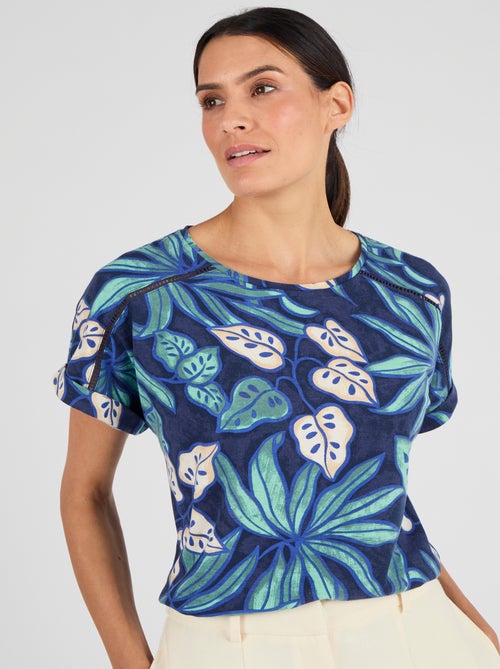 T-shirt imprimé tropical Climatyl - Damart - Kiabi