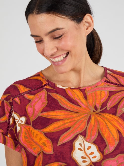 T-shirt imprimé tropical Climatyl - Damart - Kiabi