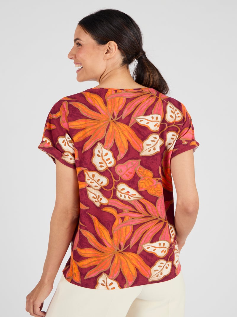 T-shirt imprimé tropical Climatyl - Damart Rouge - Kiabi
