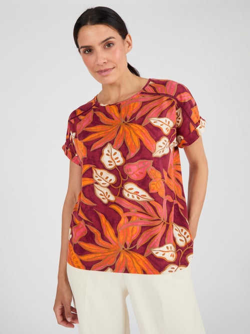 T-shirt imprimé tropical Climatyl - Damart - Kiabi