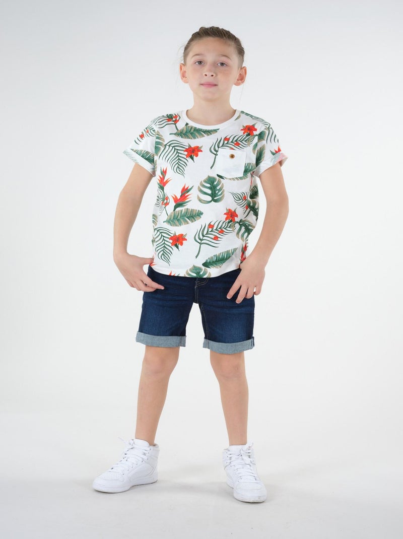 T-shirt imprimé tropical 'Deeluxe' Blanc - Kiabi