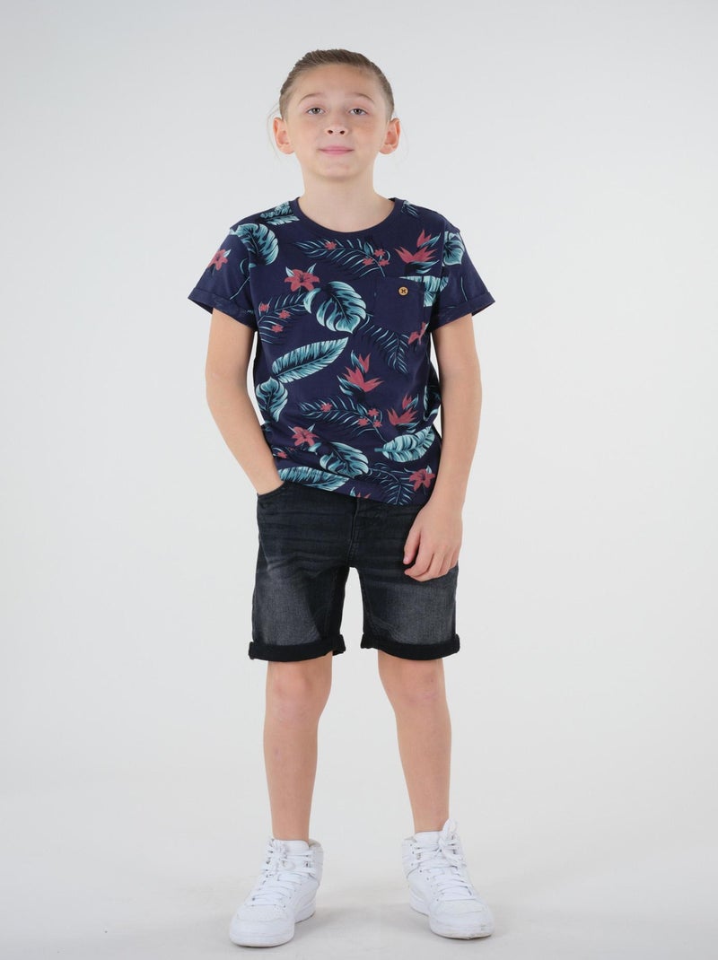 T-shirt imprimé tropical 'Deeluxe' Bleu marine - Kiabi