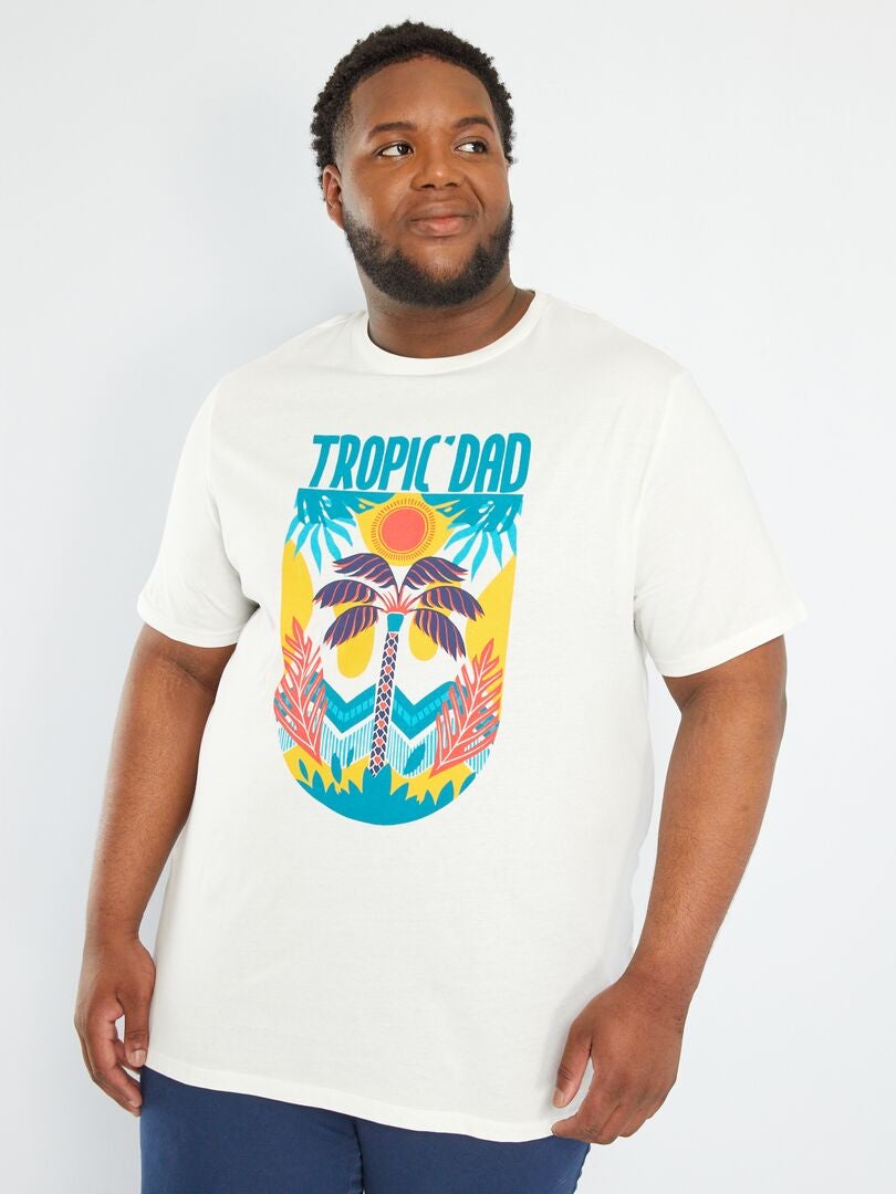 T-shirt imprimé "tropique" Blanc - Kiabi
