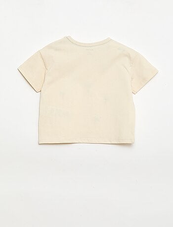 T-shirt imprimé tropique' manches courtes en coton