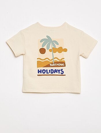 T-shirt imprimé tropique' manches courtes en coton