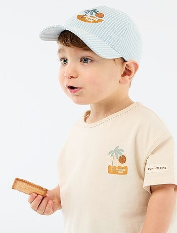 T-shirt imprimé tropique' manches courtes en coton