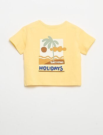 T-shirt imprimé tropique' manches courtes en coton
