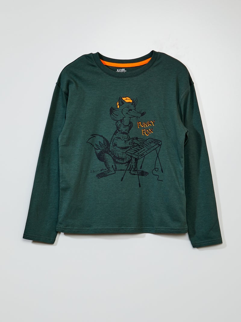 T-shirt imprimé Vert - Kiabi