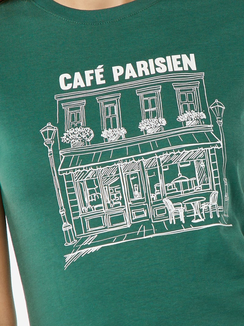 T-shirt imprimé Vert - Kiabi