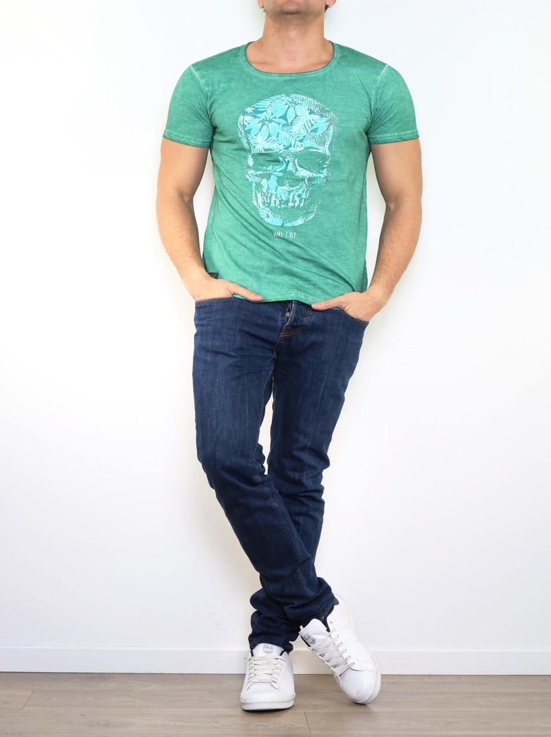 T-shirt imprimé Vert - Kiabi