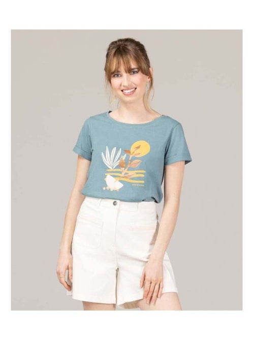 T-shirt imprimé vert Femme - Kiabi