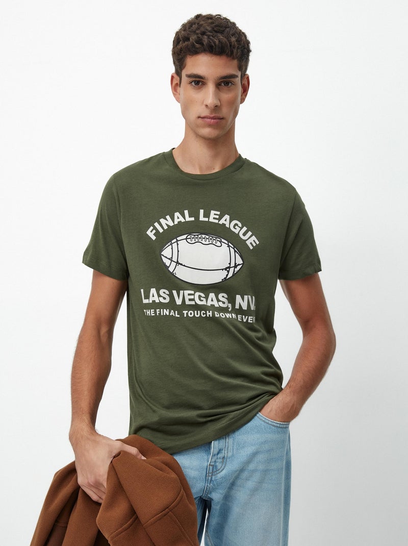 T-shirt imprimé Vert - Kiabi