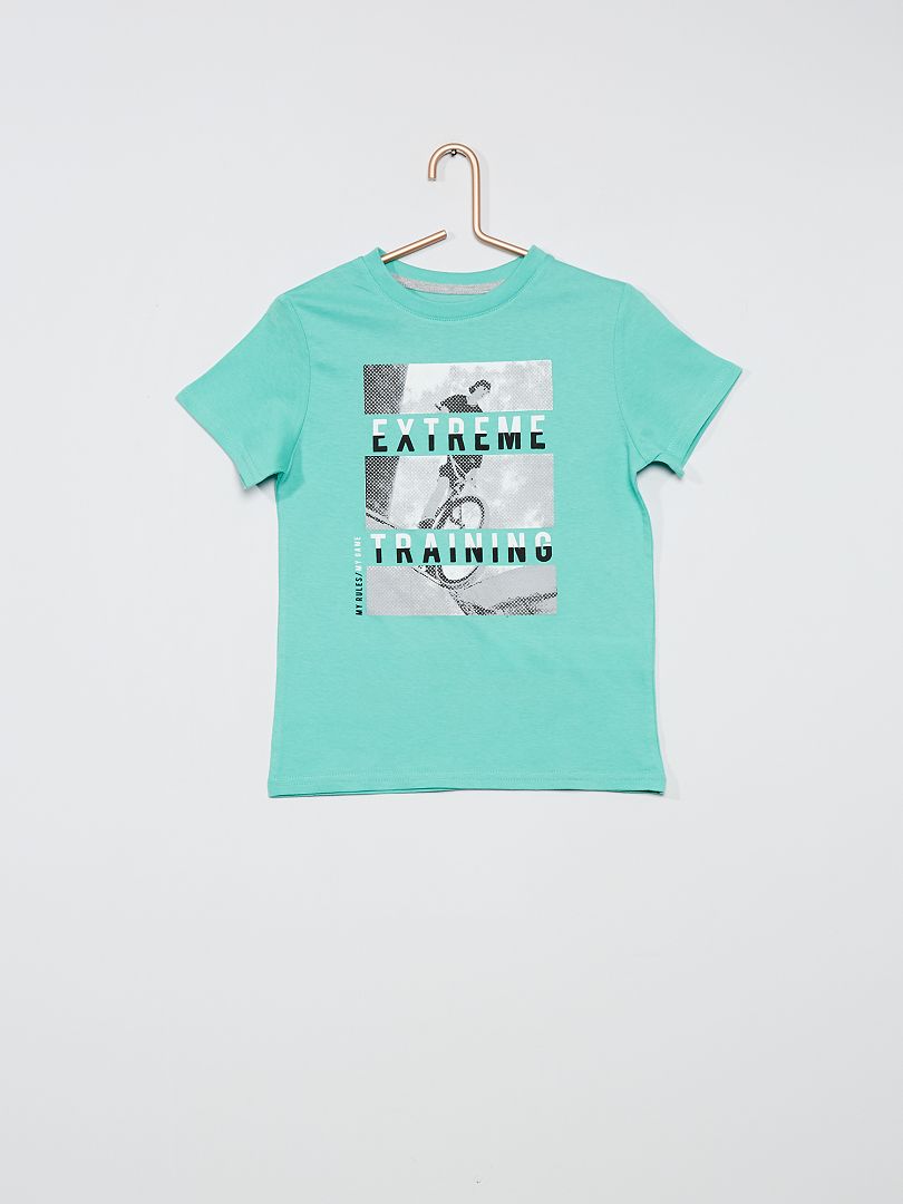 T-shirt imprimé vert pâle/bike - Kiabi
