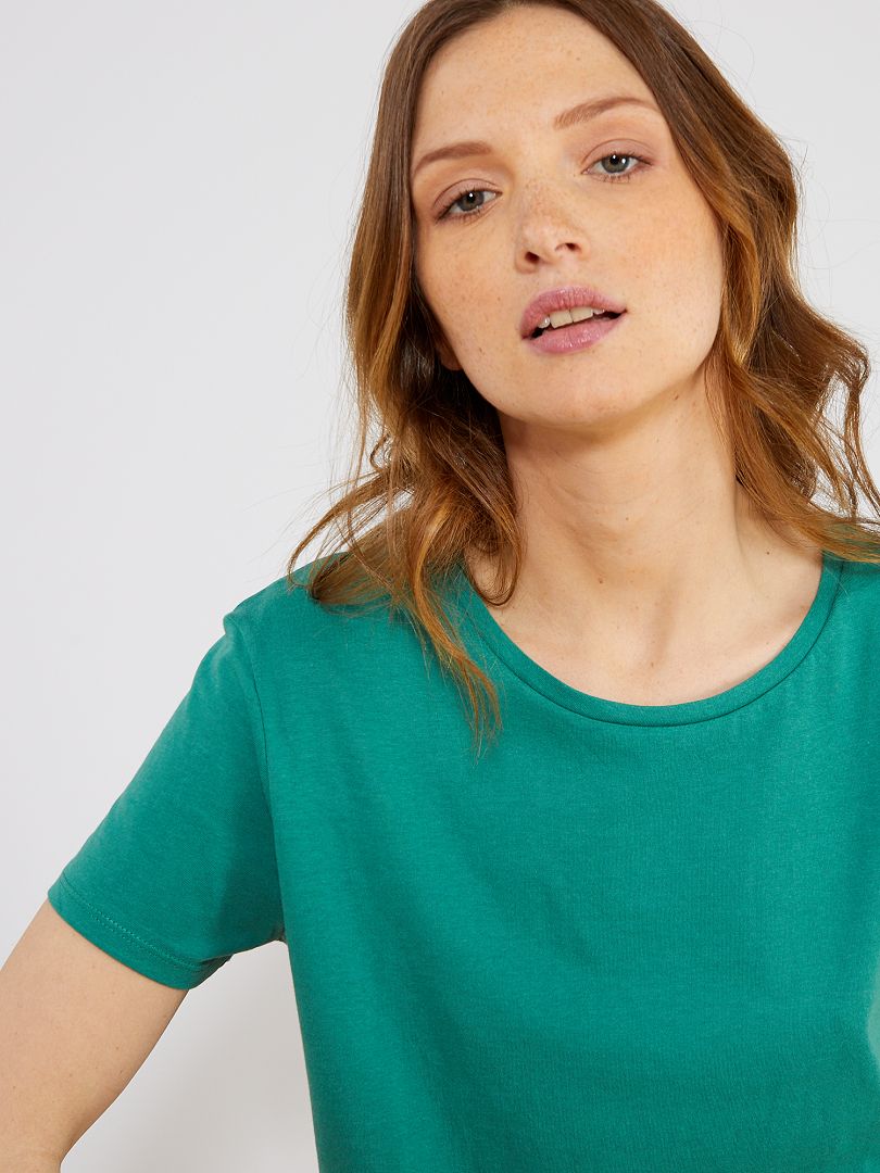 T-shirt imprimé vert pin - Kiabi