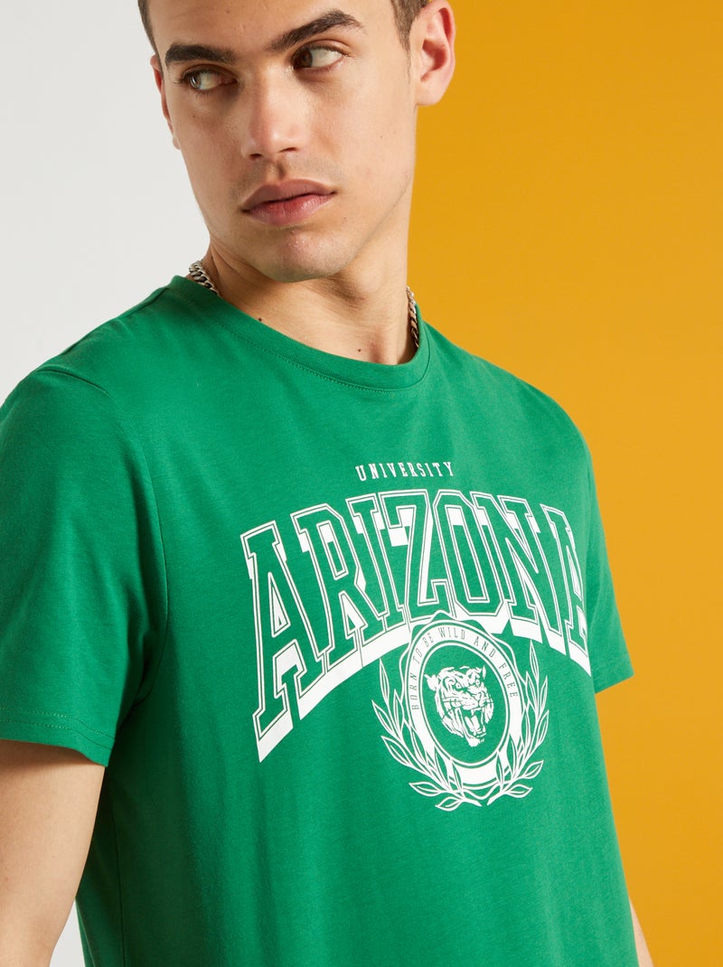 T-shirt imprimé Vert - Kiabi