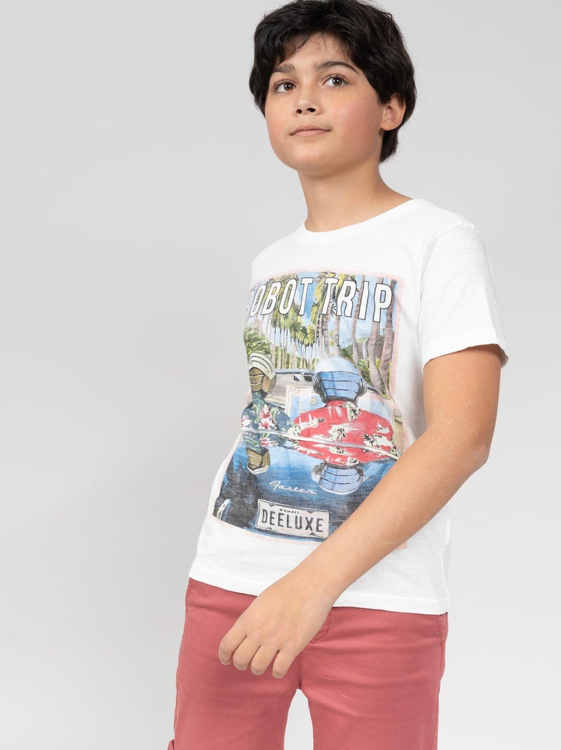 T-shirt imprimé vintage 'Deeluxe' Blanc - Kiabi