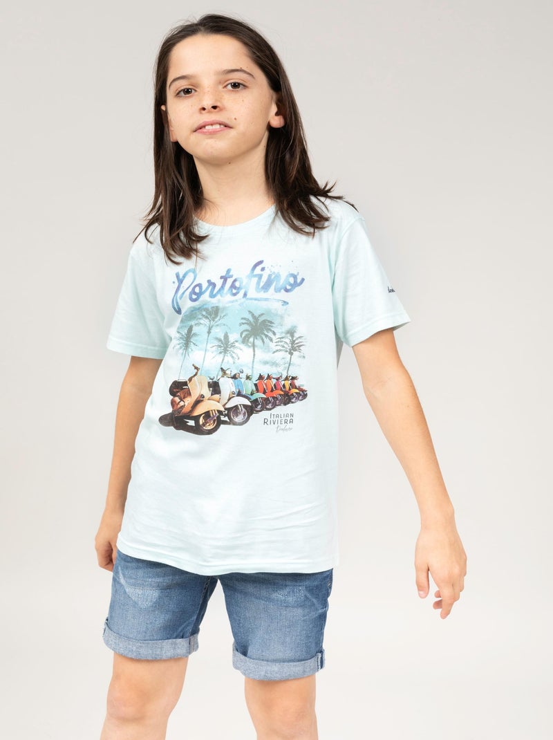 T-shirt imprimé vintage 'Deeluxe' Bleu clair - Kiabi