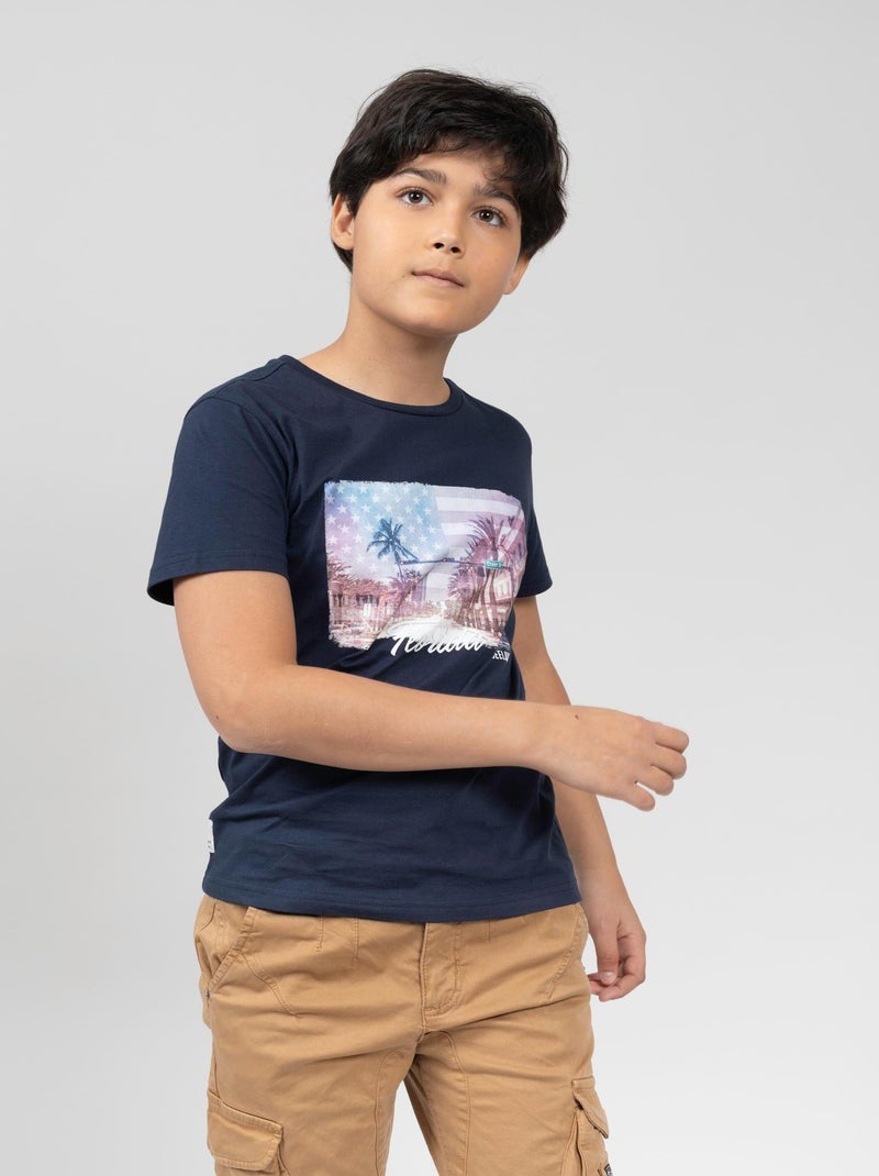 T-shirt imprimé vintage 'Deeluxe' Bleu marine - Kiabi