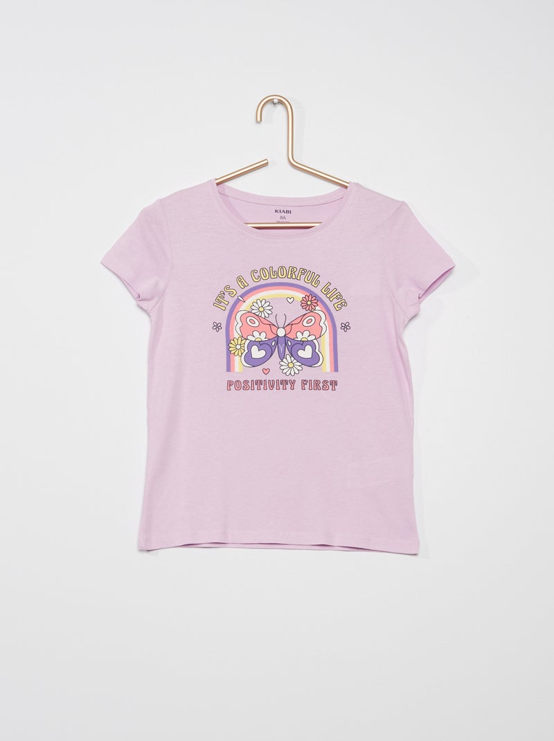T-shirt imprimé Violet - Kiabi