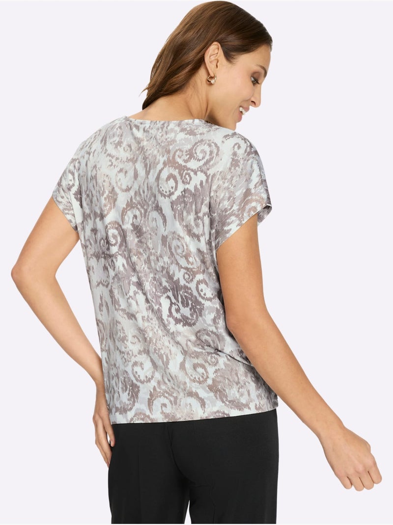 T-shirt Imprimé Viscose - Taille Standard - Witt Beige - Kiabi