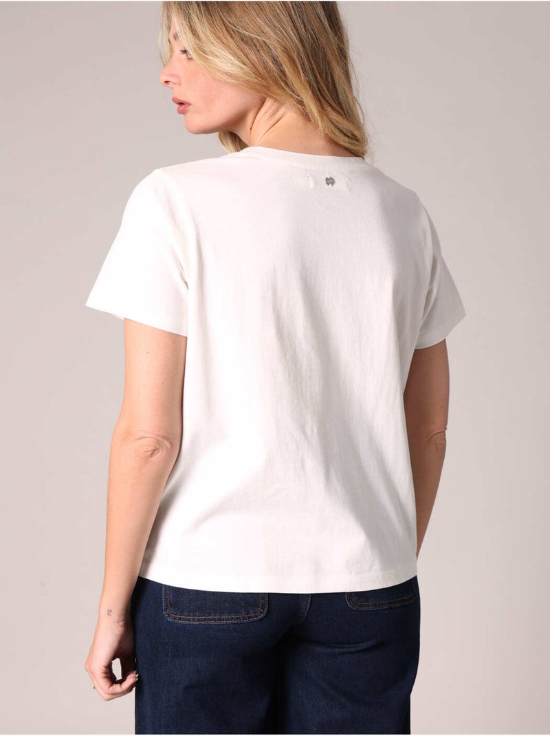 T-shirt imprimé western 100 % coton 'deeluxe' Blanc cassé - Kiabi