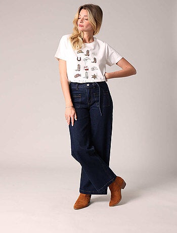 T-shirt imprimé western 100 % coton 'Deeluxe'