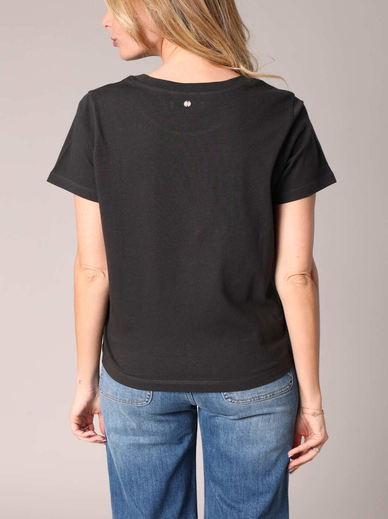 T-shirt imprimé western 100 % coton 'Deeluxe' gris anthracite - Kiabi