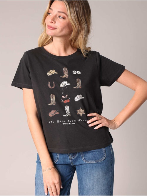 T-shirt imprimé western 100 % coton 'deeluxe' - Kiabi