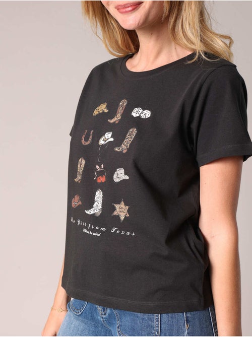 T-shirt imprimé western 100 % coton 'deeluxe' - Kiabi