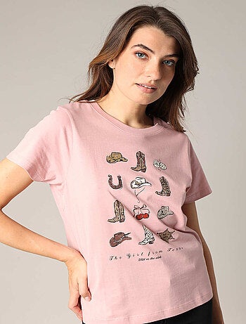 T-shirt imprimé western 100 % coton 'Deeluxe'