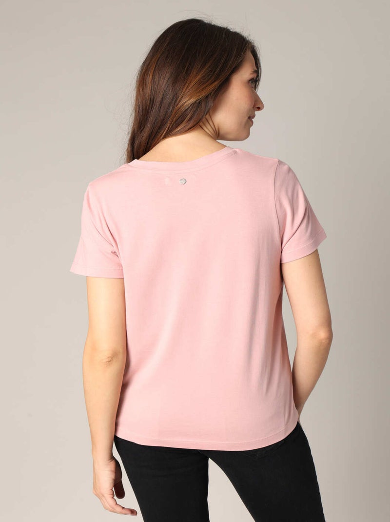 T-shirt imprimé western 100 % coton 'Deeluxe' Rose clair - Kiabi