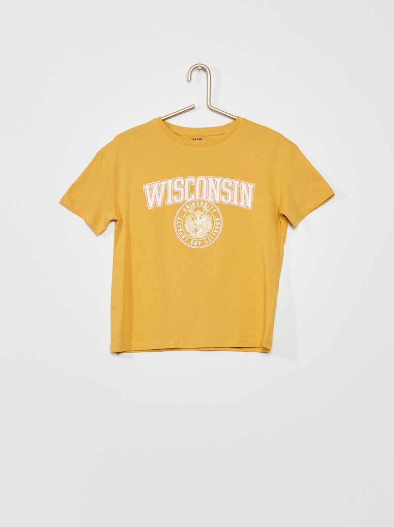T-shirt imprimé 'Wisconsin' JAUNE - Kiabi