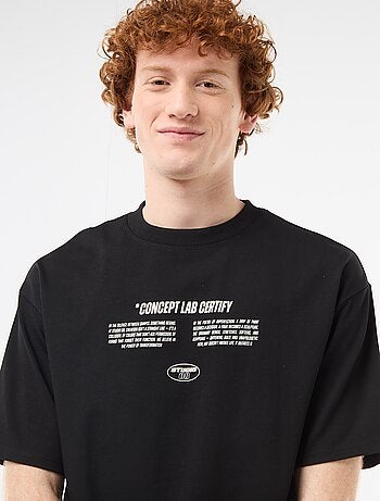 T-shirt imprimés devant et dos en coton uni