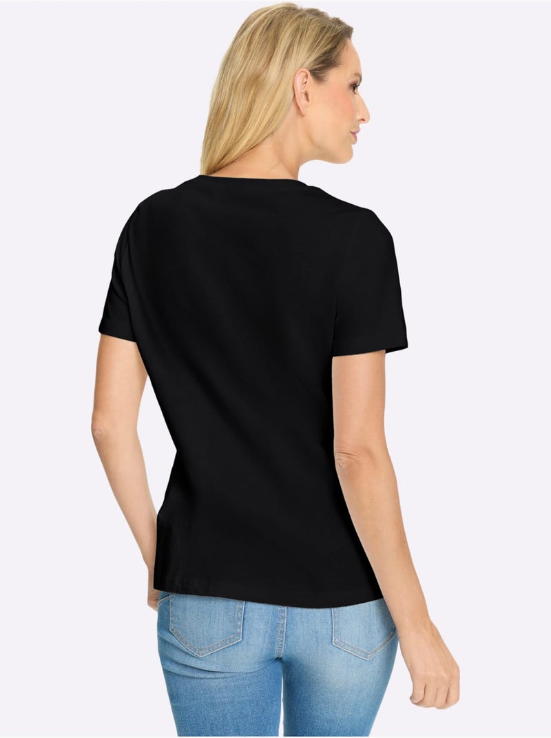 T-shirt Inscription - Taille Standard - Helline Noir - Kiabi