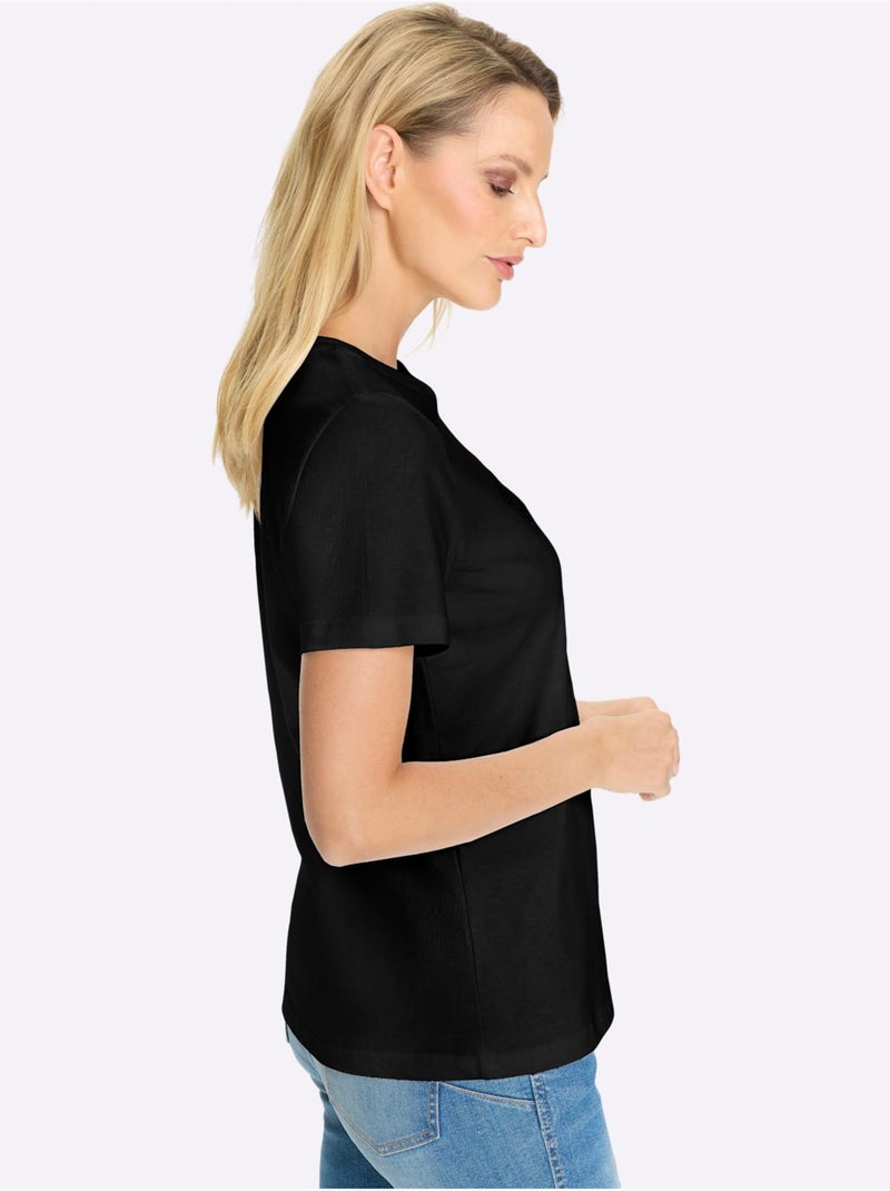 T-shirt Inscription - Taille Standard - Helline Noir - Kiabi