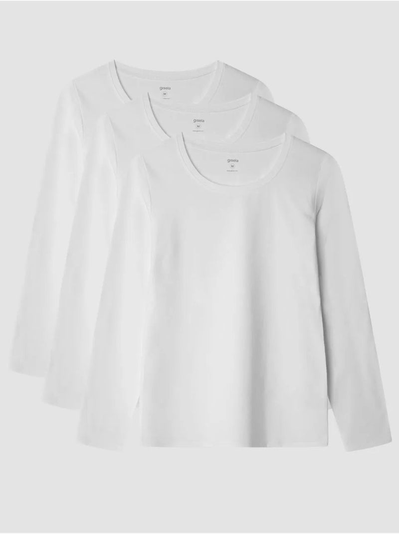 T-shirt intérieur manches longues coton biologique Blanc - Kiabi