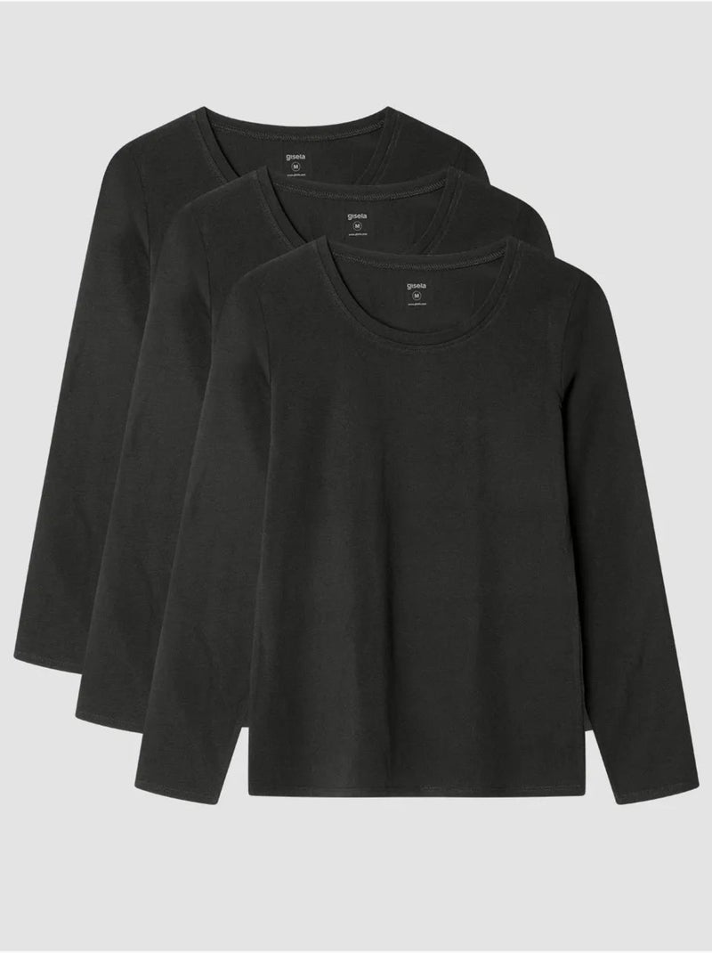 T-shirt intérieur manches longues coton biologique Noir - Kiabi