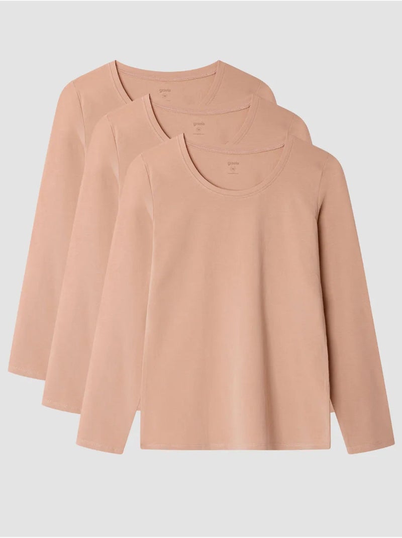 T-shirt intérieur manches longues coton biologique Rose - Kiabi