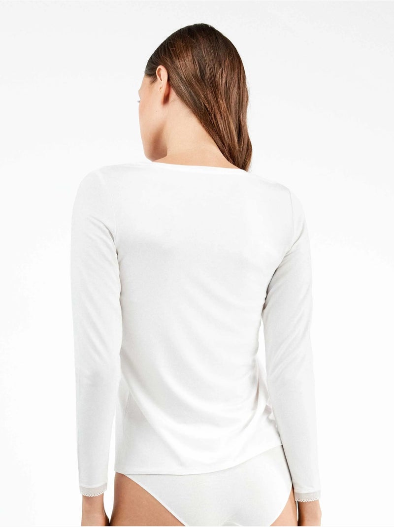 T-shirt intérieure manche longue modal lenzing Blanc - Kiabi