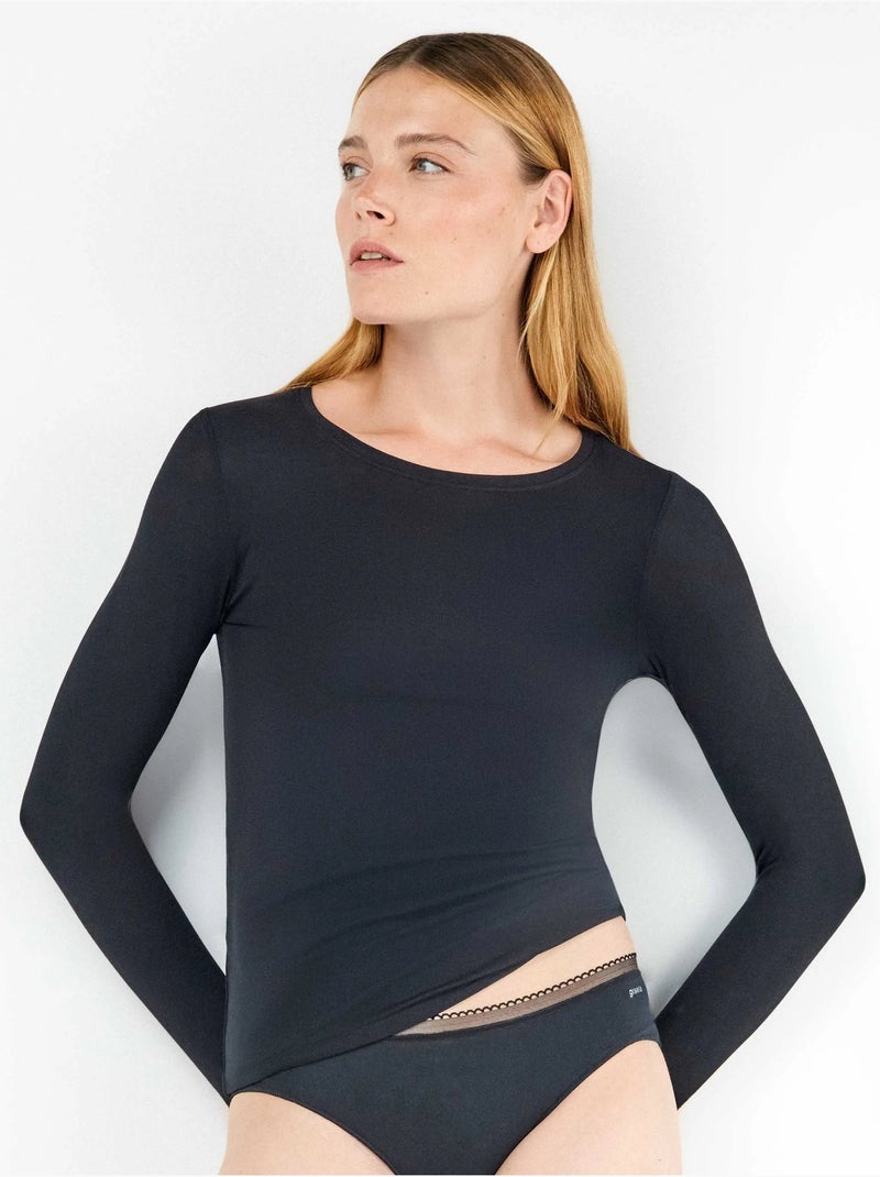 T-shirt intérieure manche longue modal lenzing Noir - Kiabi