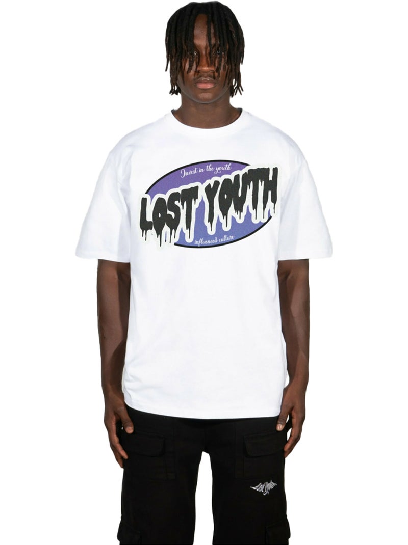 T-shirt invest - lost youth Blanc - Kiabi
