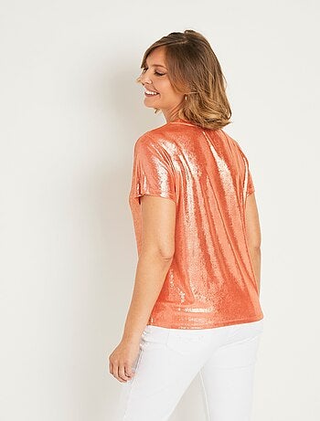 T-shirt irisé manches courtes col rond