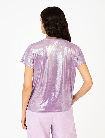 T-shirt irisé manches courtes col rond